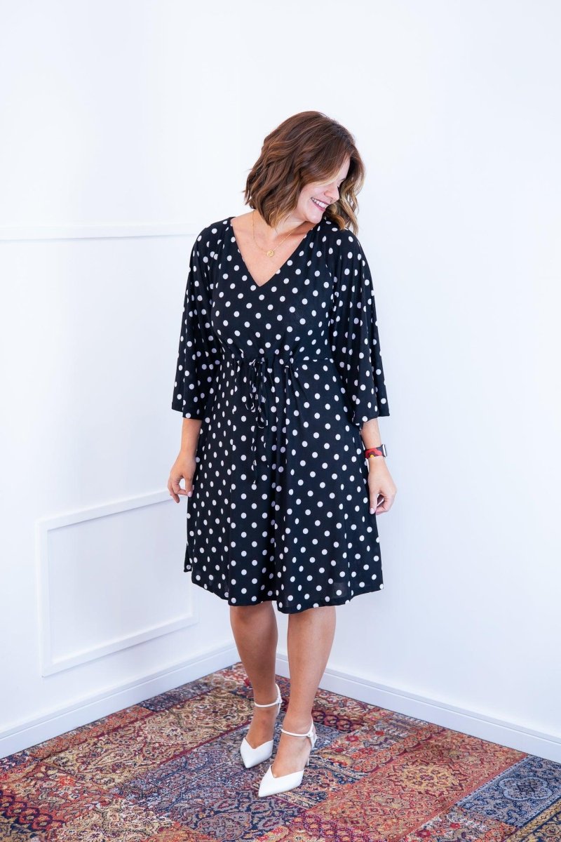 Vestido Virgínia - Midi Ajustável com Manga Morcego em Malha Confort - Naguirre Shop