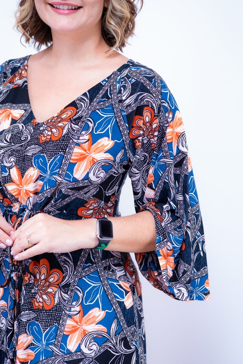 Vestido Virgínia - Midi Ajustável com Manga Morcego em Malha Confort - Naguirre Shop