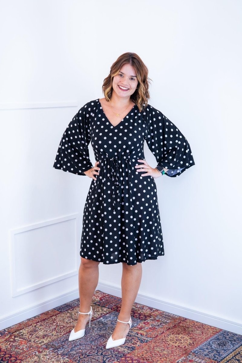 Vestido Virgínia - Midi Ajustável com Manga Morcego em Malha Confort - Naguirre Shop