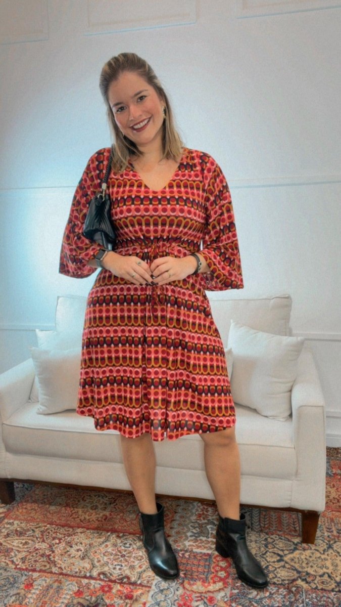 Vestido Virgínia - Midi Ajustável com Manga Morcego em Malha Confort - Naguirre Shop