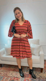 Vestido Virgínia - Midi Ajustável com Manga Morcego em Malha Confort - Naguirre Shop