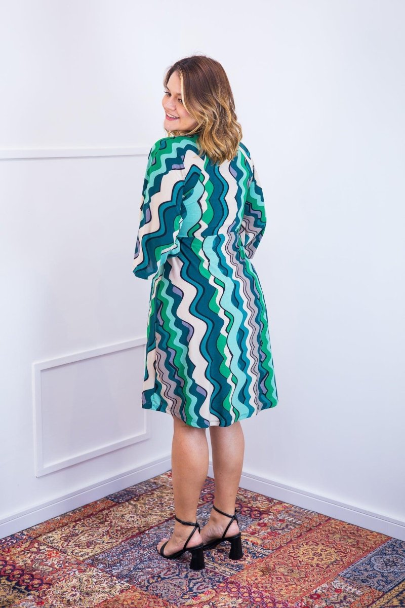 Vestido Virgínia - Midi Ajustável com Manga Morcego em Malha Confort - Naguirre Shop
