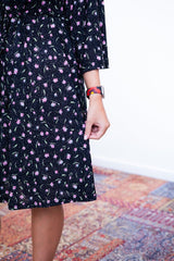 Vestido Virgínia - Midi Ajustável com Manga Morcego em Malha Confort - Naguirre Shop