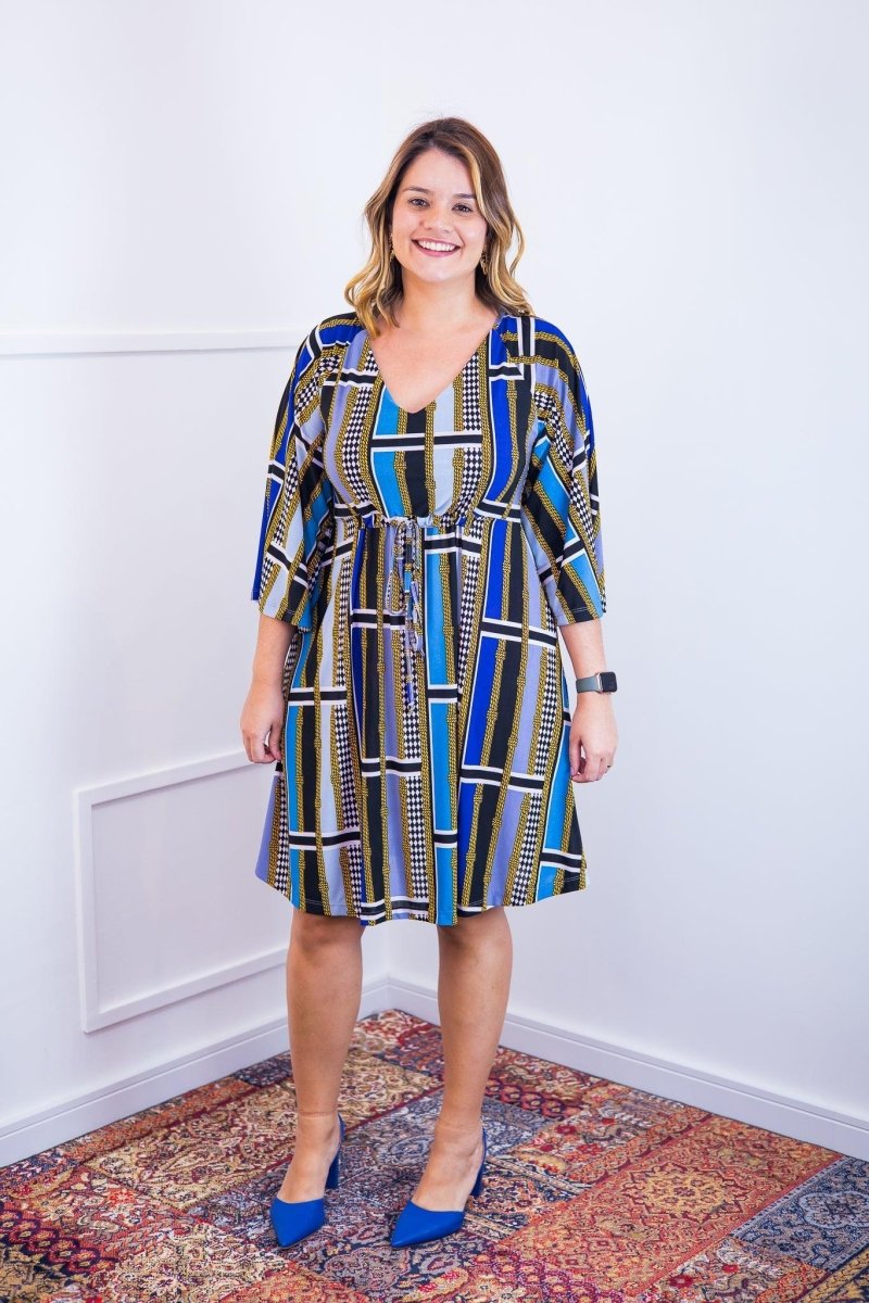 Vestido Virgínia - Midi Ajustável com Manga Morcego em Malha Confort - Naguirre Shop