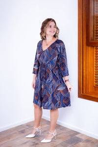 Vestido Virgínia - Midi Ajustável com Manga Morcego em Malha Confort - Naguirre Shop