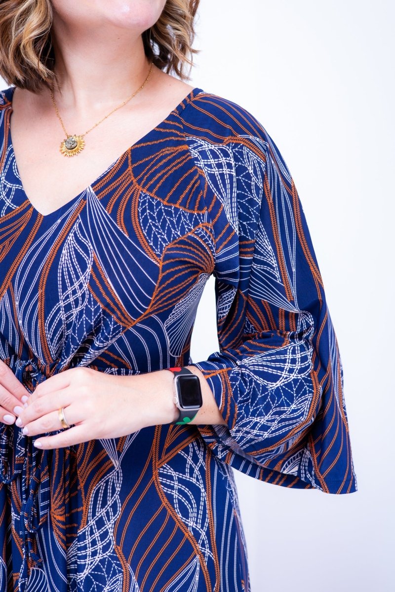 Vestido Virgínia - Midi Ajustável com Manga Morcego em Malha Confort - Naguirre Shop