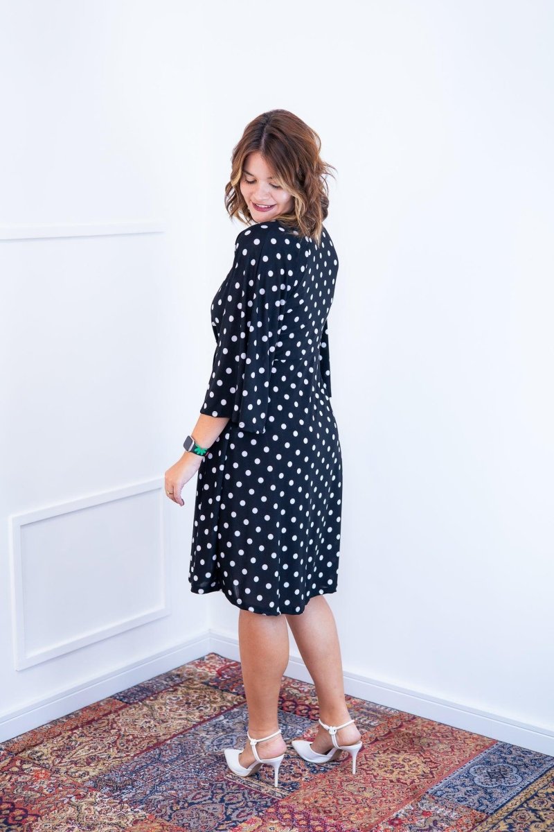 Vestido Virgínia - Midi Ajustável com Manga Morcego em Malha Confort - Naguirre Shop