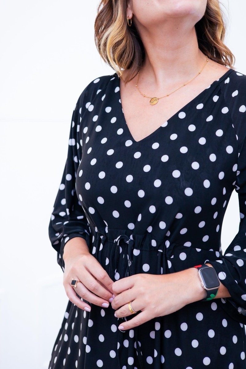 Vestido Virgínia - Midi Ajustável com Manga Morcego em Malha Confort - Naguirre Shop