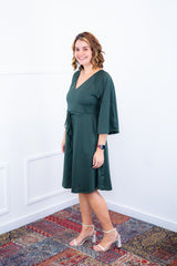 Vestido Virgínia - Midi Ajustável com Manga Morcego em Malha Confort - Naguirre Shop