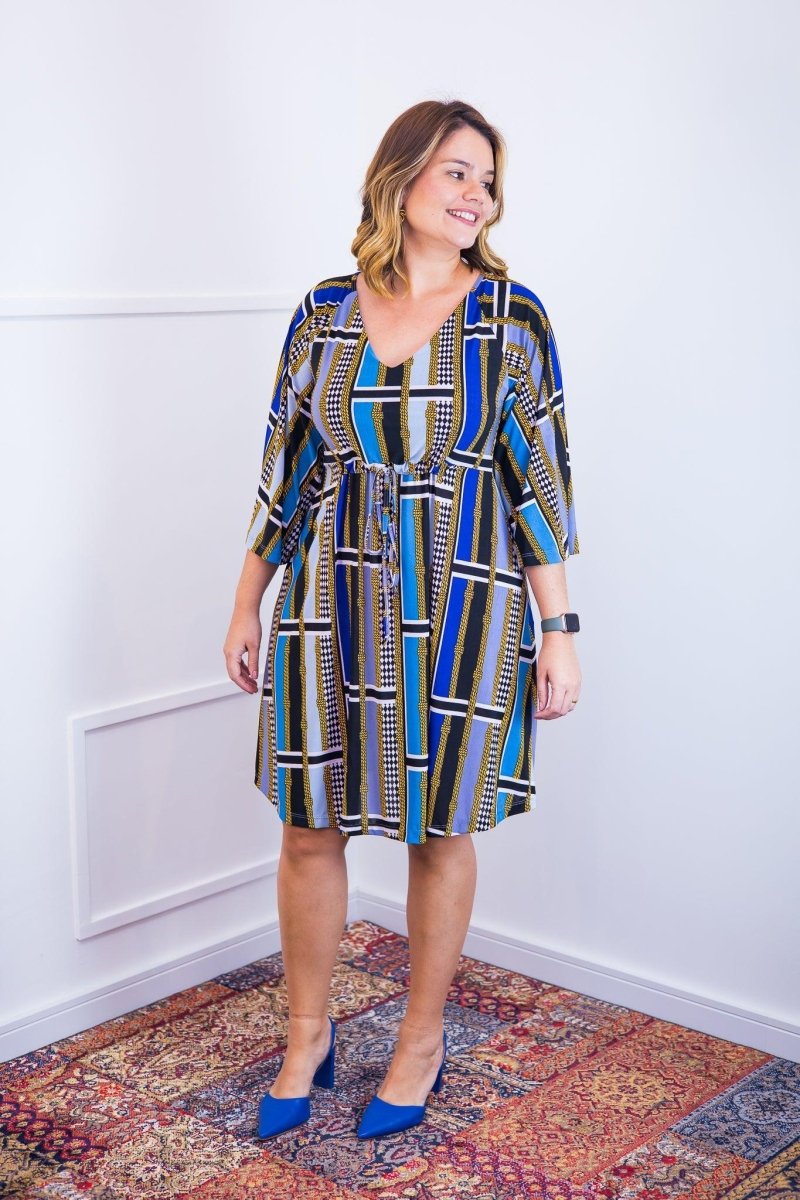 Vestido Virgínia - Midi Ajustável com Manga Morcego em Malha Confort - Naguirre Shop