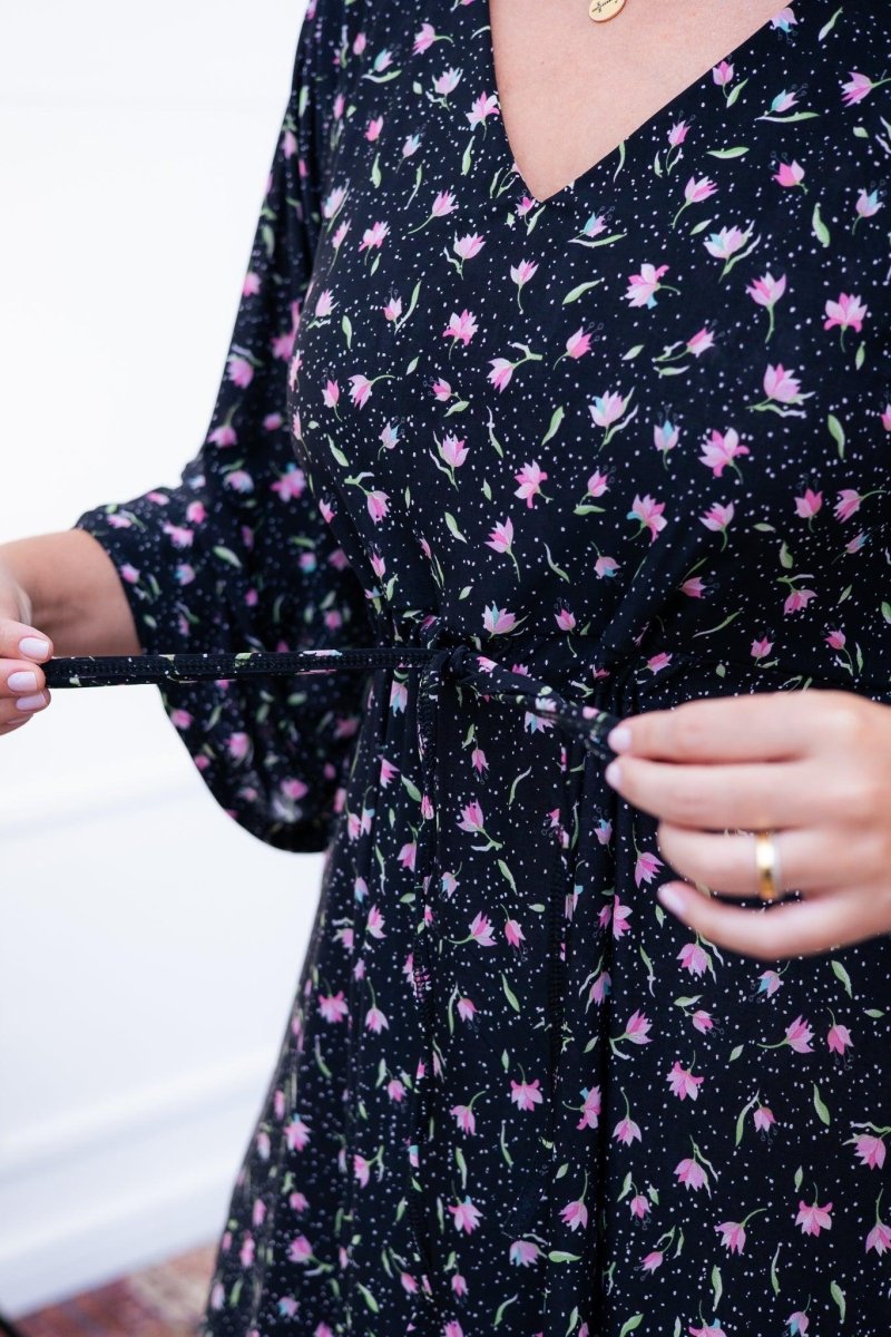 Vestido Virgínia - Midi Ajustável com Manga Morcego em Malha Confort - Naguirre Shop