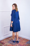 Vestido Virgínia - Midi Ajustável com Manga Morcego em Malha Confort - Naguirre Shop