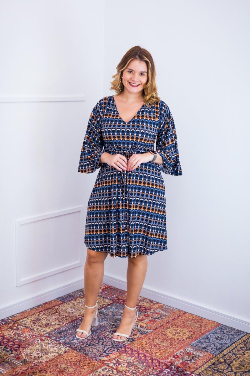 Vestido Virgínia - Midi Ajustável com Manga Morcego em Malha Confort - Naguirre Shop