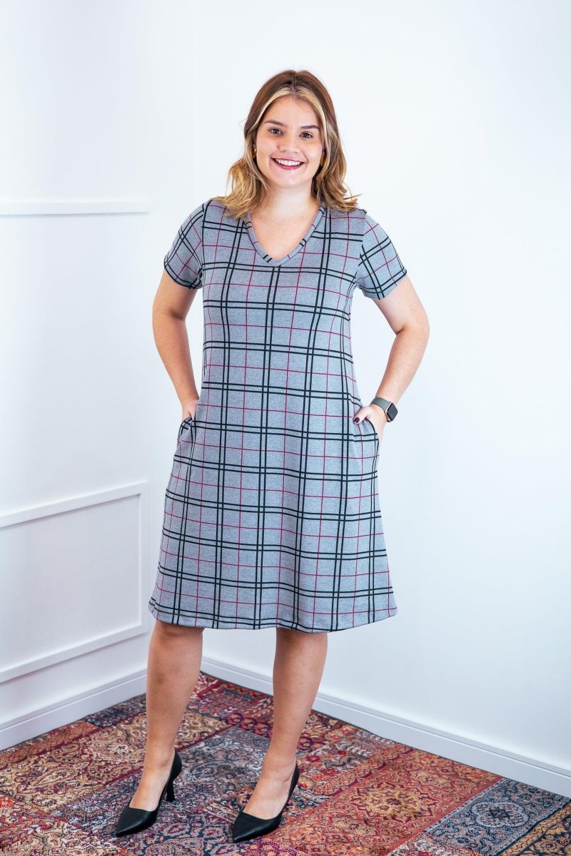 Vestido Yasmin - Lãzinha Evasê Decote V - Naguirre Shop